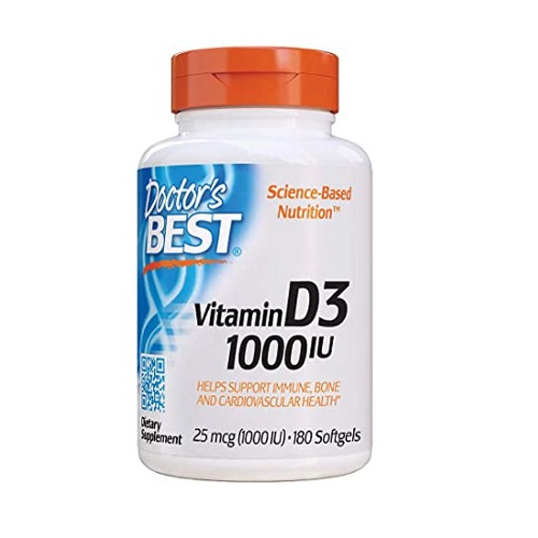 Doctors Best Best Vitamin D3 1000 IU Softgel Capsules, 180 Ea