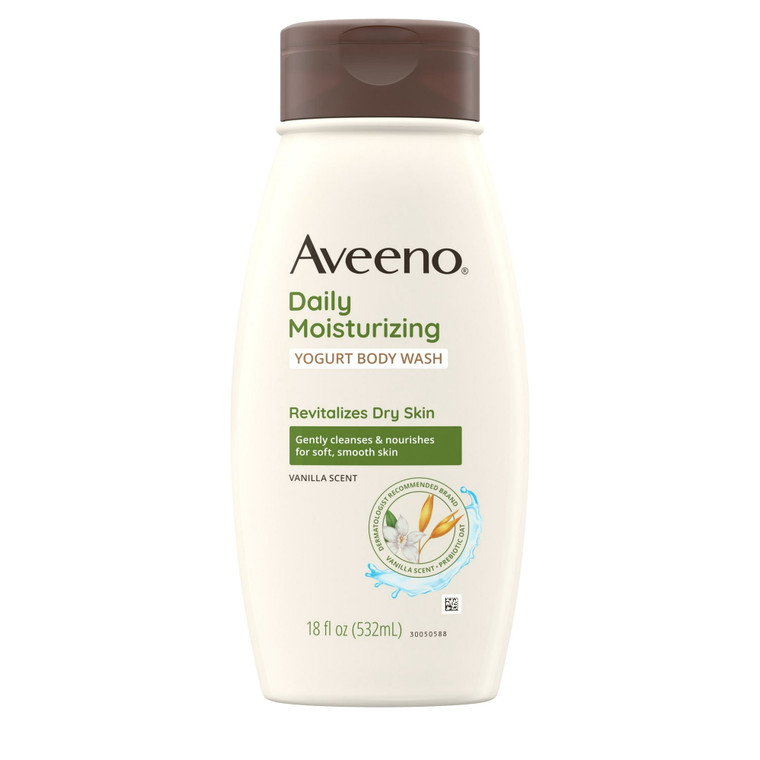 Aveeno Active Naturals Daily Moisturizing Yogurt Body Wash for Dry Skin, 18 Oz
