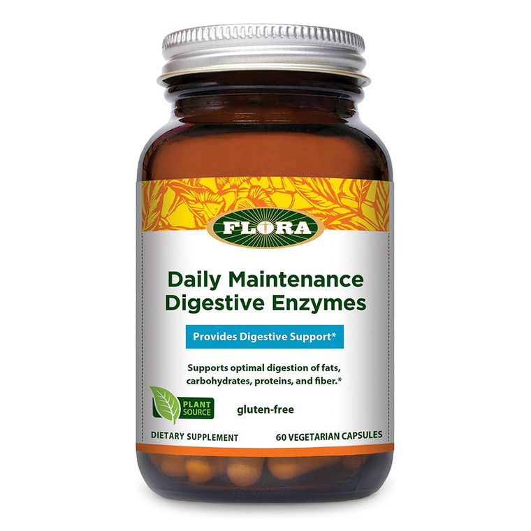 Flora Daily Maintenance Digestive Enzymes Vegetarian Capsules 60Ea