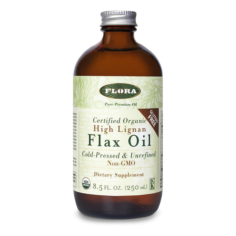 Flora High Lignan Flax Oil for Essential Fatty Acid Support 8.5Oz (250ml)