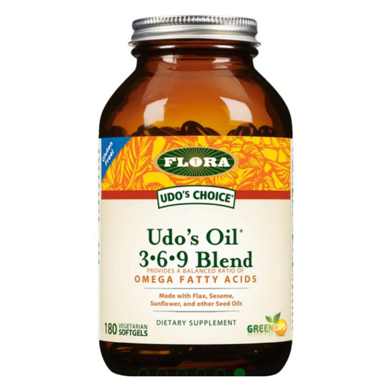 Flora Udos Oil 3 6 9 Blend Softgels for Heart and Brain Health 180Ea