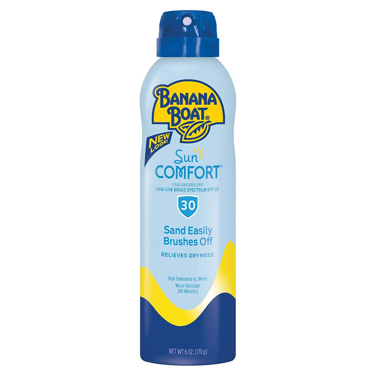 Banana Boat SunComfort SPF 30 Ultra Mist Broad Spectrum Sunscreen Spray Relieves Dryness 6Oz (170g)