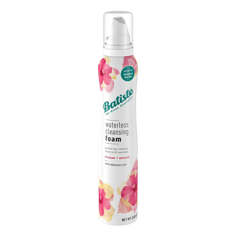 Batiste Waterless Cleansing Foam Cleanse and Smooth with Hibiscus Root, 3.60 Oz