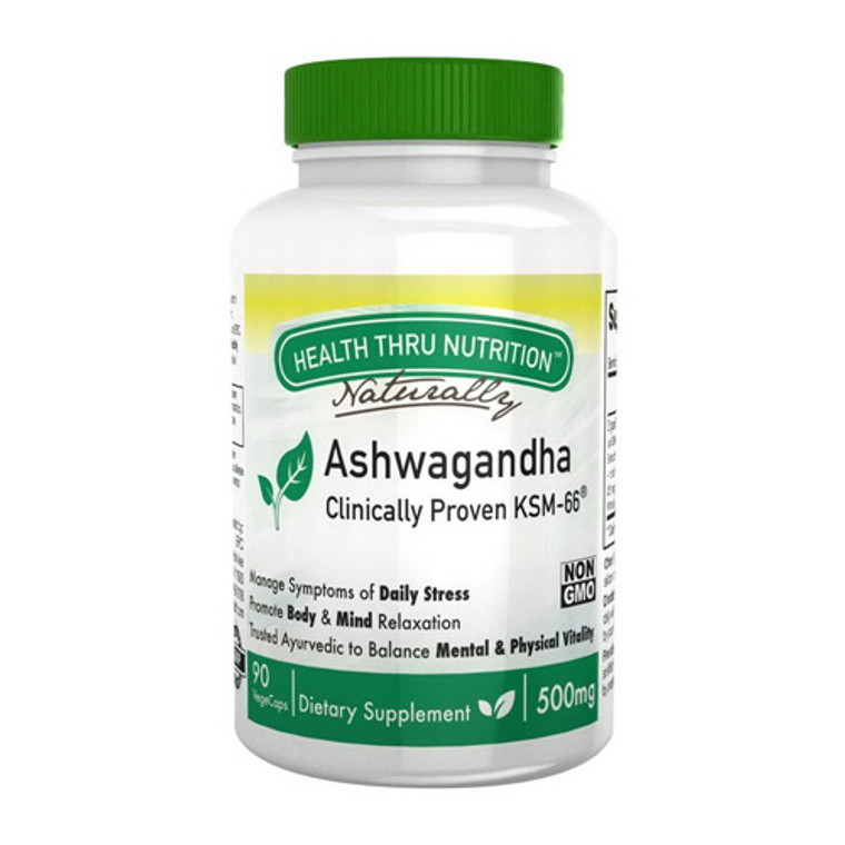 Health Thru Nutrition Ashwagandha KSM 66 500 Mg Vegecapsules, 90 Ea
