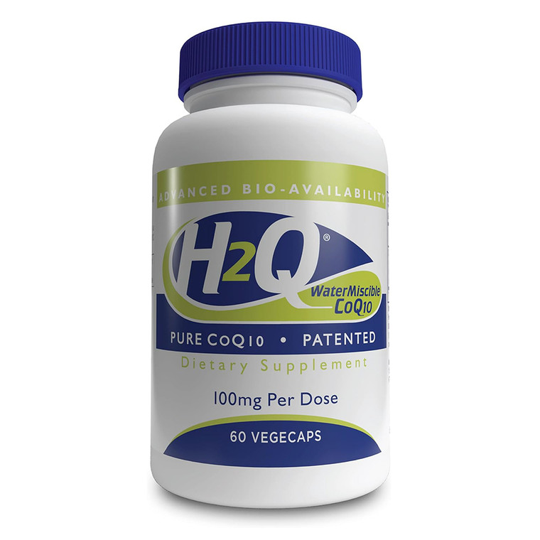 Health Thru Nutrition H2Q CoQ 10 100 mg Vegecapsules for Cellular Energy and Antioxidant Support 60Ea