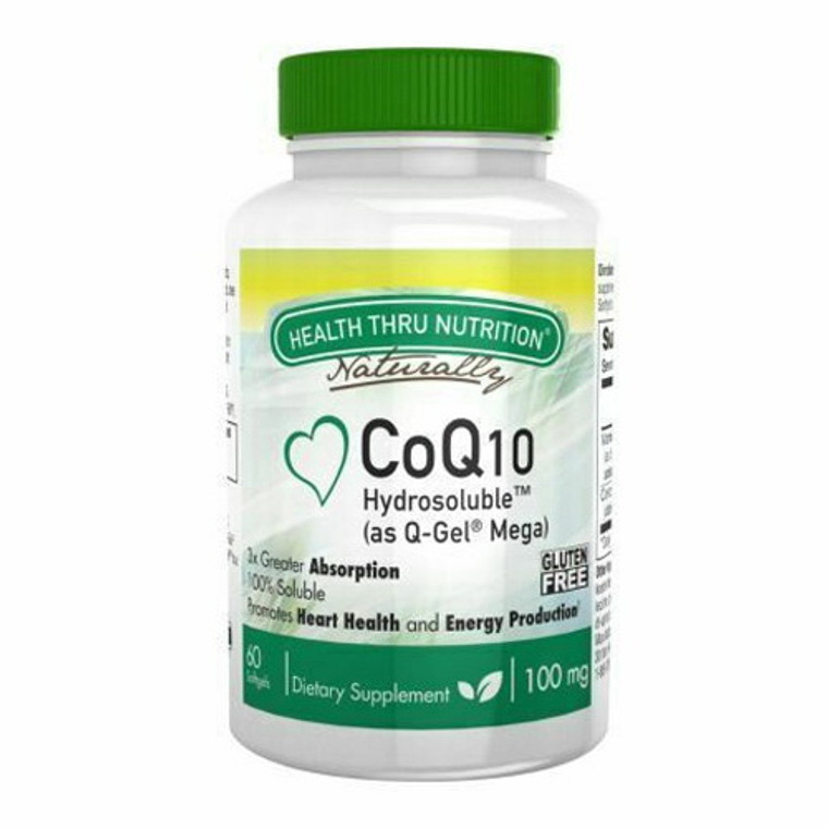 Health Thru Nutrition Hydrosoluble Coq 10 Softgels, 60 Ea