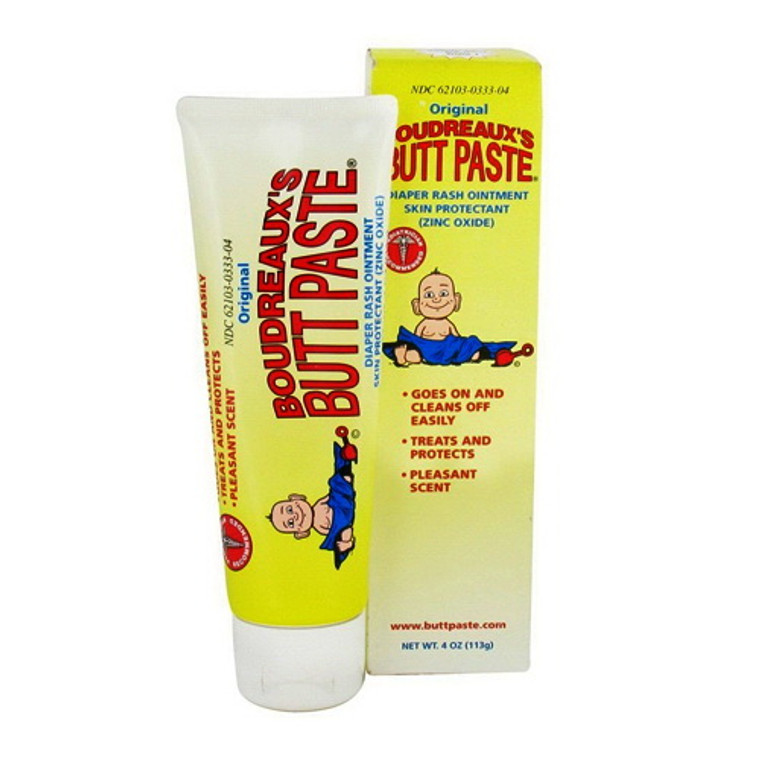 Boudreaux's Butt Paste Diaper Rash Ointment Skin Protectant, 4 Oz