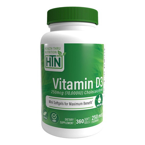 Health Thru Nutrition Vitamin D3 250 Mcg 10,000 Iu Mini Softgels, 360 Ea