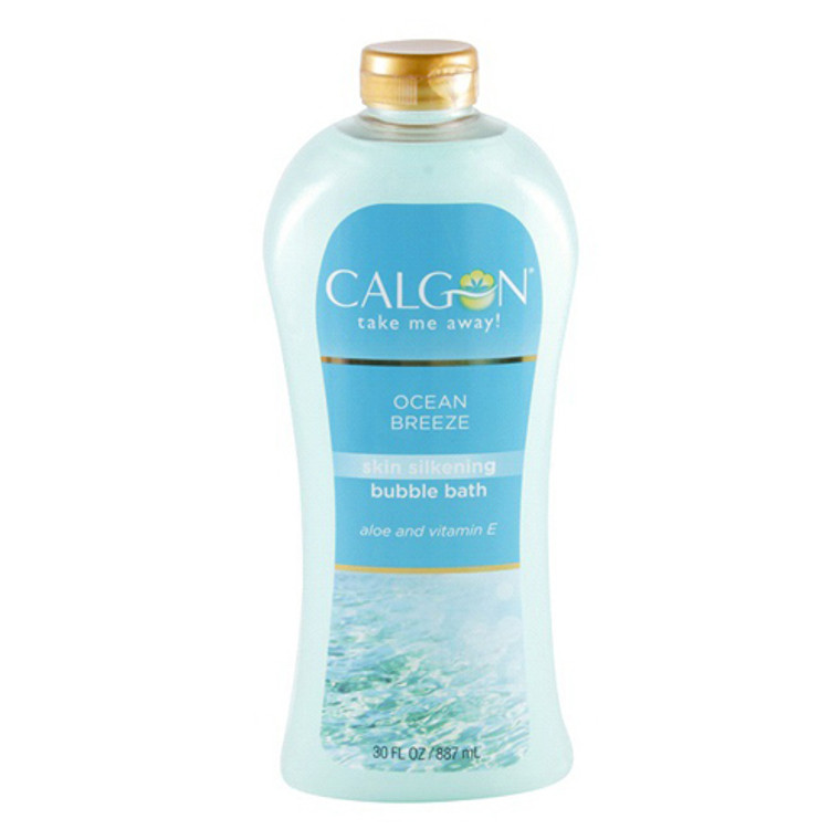 Calgon Skin Silkening Bubble Bath with Aloe & Vitamin E, Ocean Bath, 30 Oz