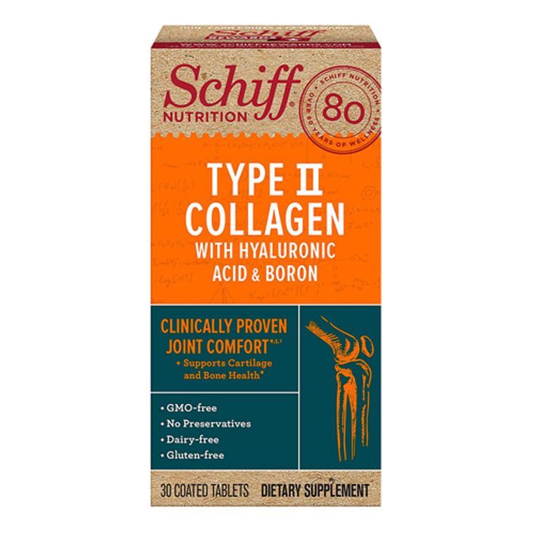 Schiff Type II Collagen, Hyaluronic Acid and Boron Tablets, 30 Ea