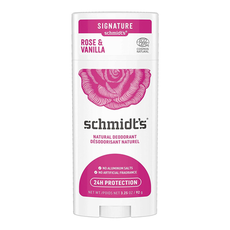 Schmidts deodorant Rose and vanilla deodorant stick, 3.25 Oz