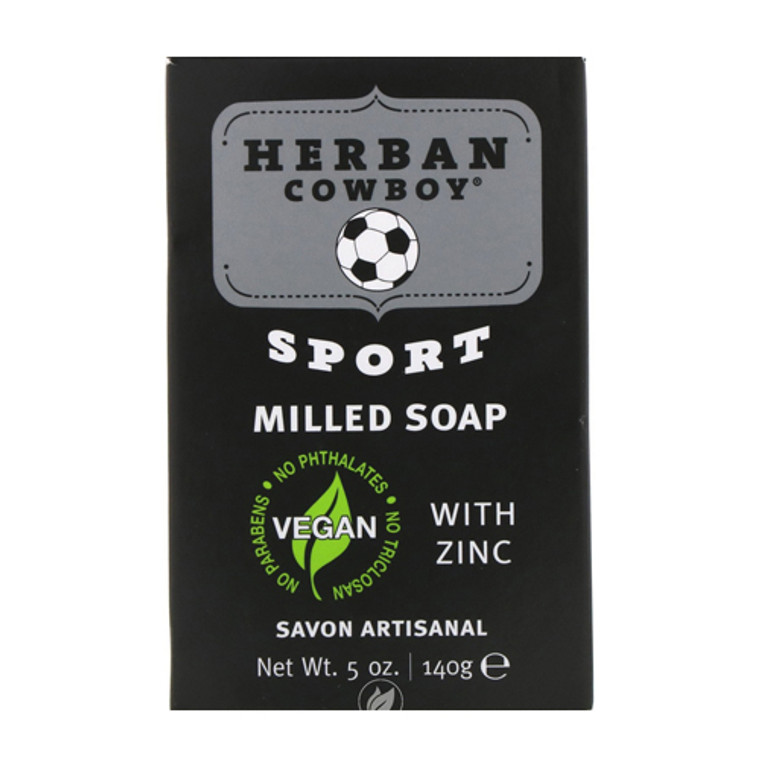 Herban Cowboy Sport Milled Soap with Zinc, 5 Oz