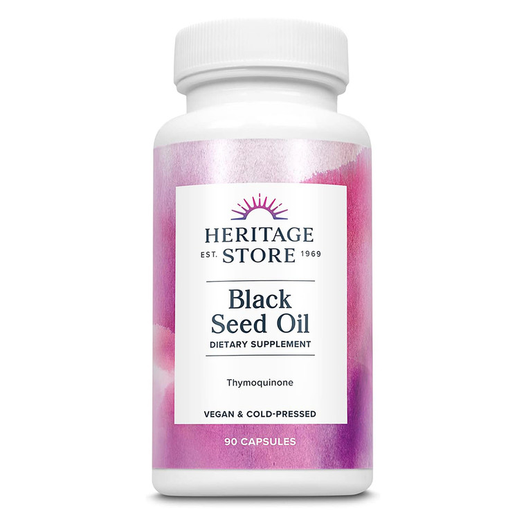 Heritage Store Black Seed Oil Capsules for Joint Heart and Immune Support 90Ea