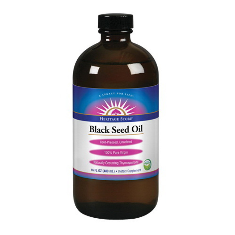 Heritage Store Black Seed Oil, Organic, 16 Oz