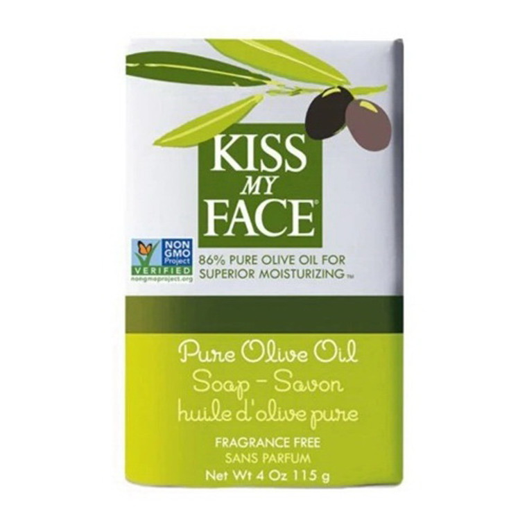 Kiss My Face Pure Olive Oil Bar Soap Fragrance Free, 4 Oz