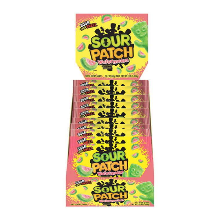 Sour Patch Soft and chewy Candy, Watermelon, 3.5 oz, 24 Pack