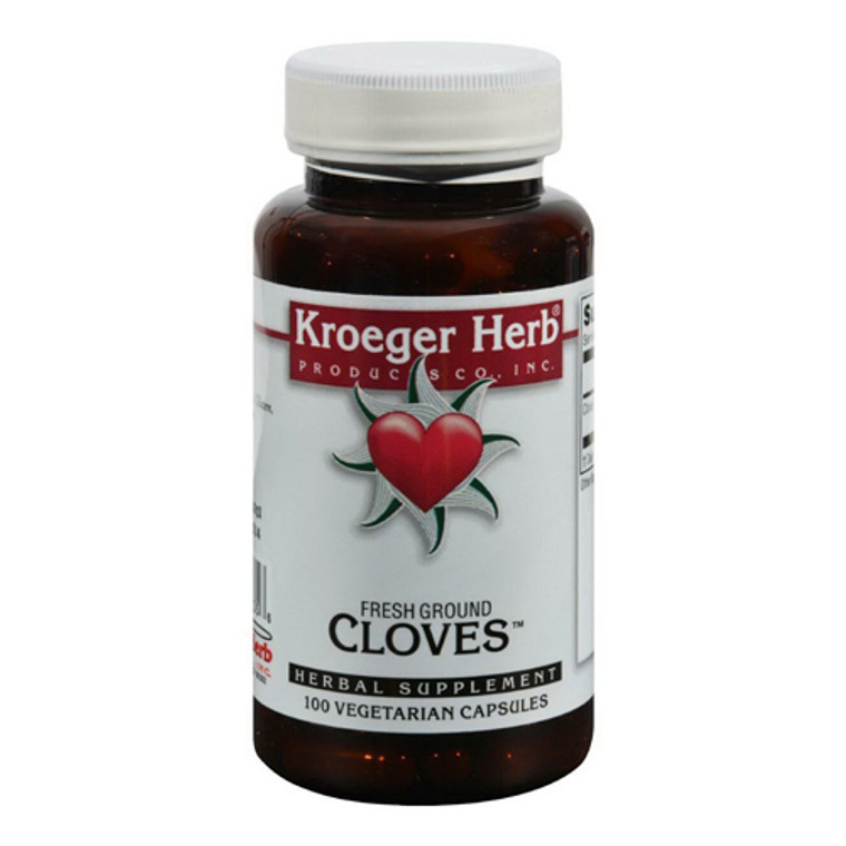 Kroeger Herb Fresh Ground Cloves 450 Mg Vegetarian Capsules, 100 Ea