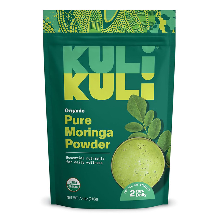 Kuli Kuli Organic Pure Moringa Powder for Daily Wellness 7.4Oz (210g)