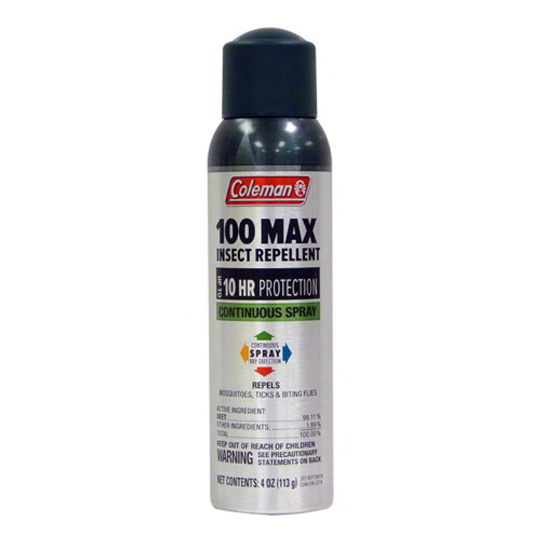 Coleman 100% Deet 100 Max Insect Repellent Continuous Spray, 4 Oz