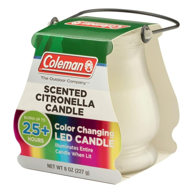 Coleman Color Changing Led Citronella Outdoor Scented 25 Plus Hours Candle, 8 Oz