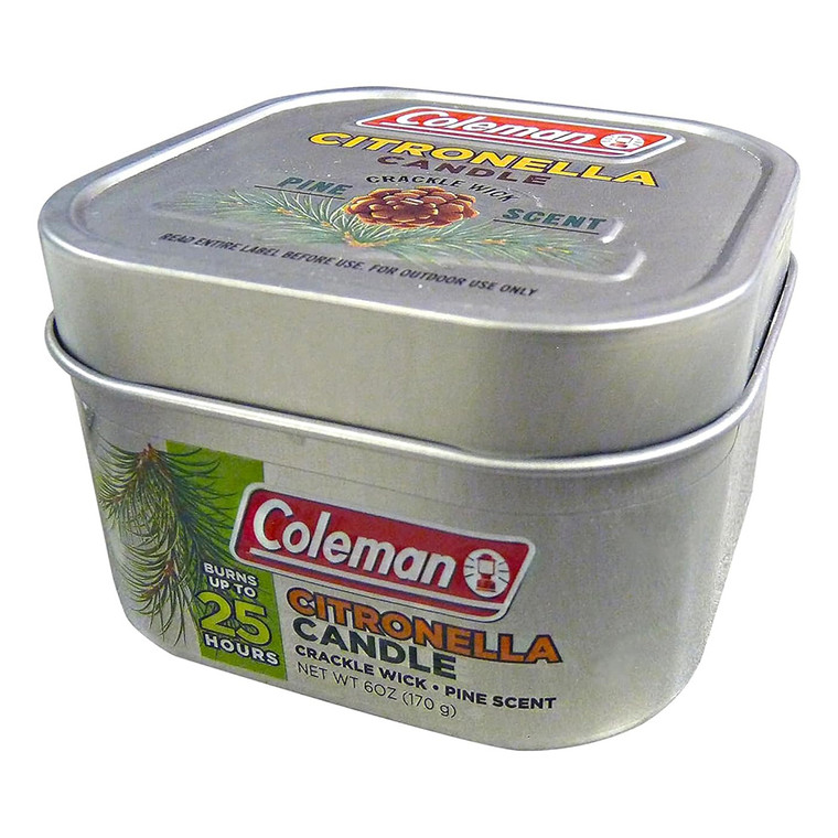 Coleman Repellents Pine Citronella Candle Tin Outdoor Protective Candle 6Oz (170g)