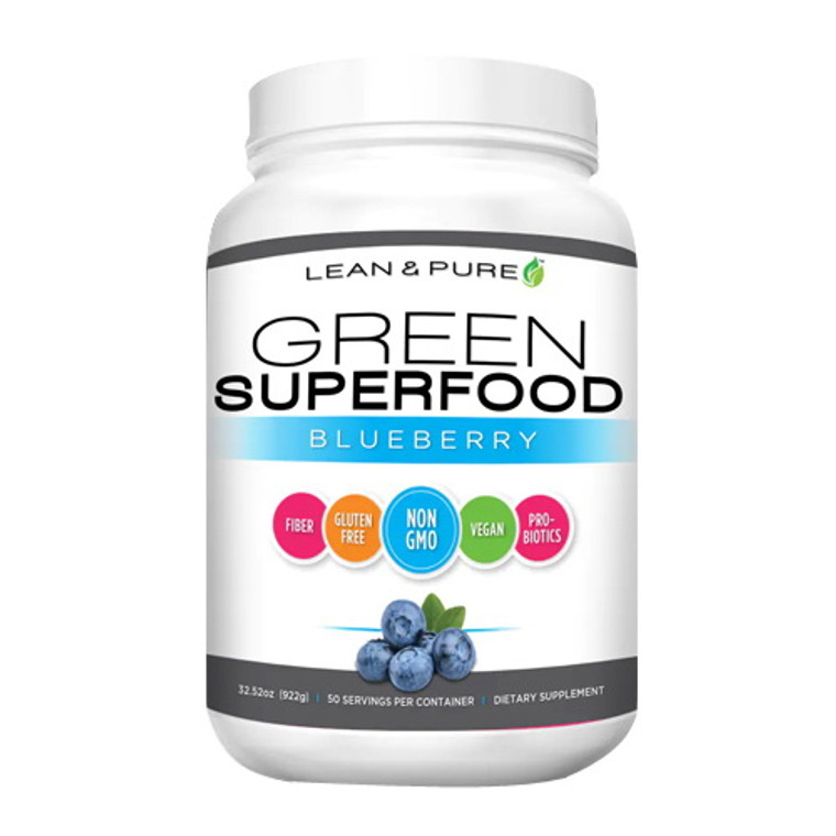 Lean and Pure Green Superfood Blueberry Protein Powder, 32.52 Oz