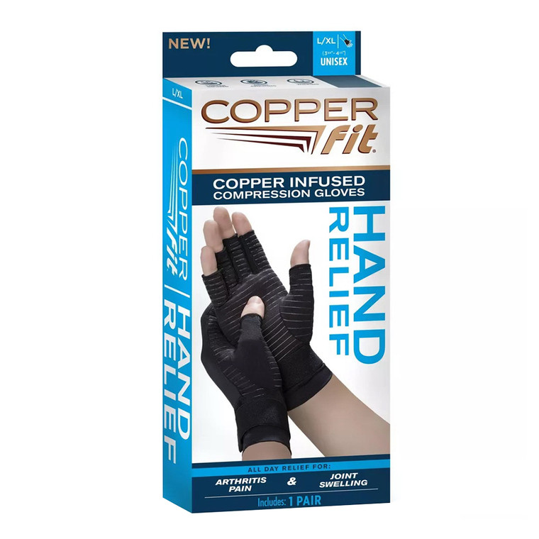 Copper Fit Hand Relief Compression Gloves, Large/Extra Large, 1 Pr