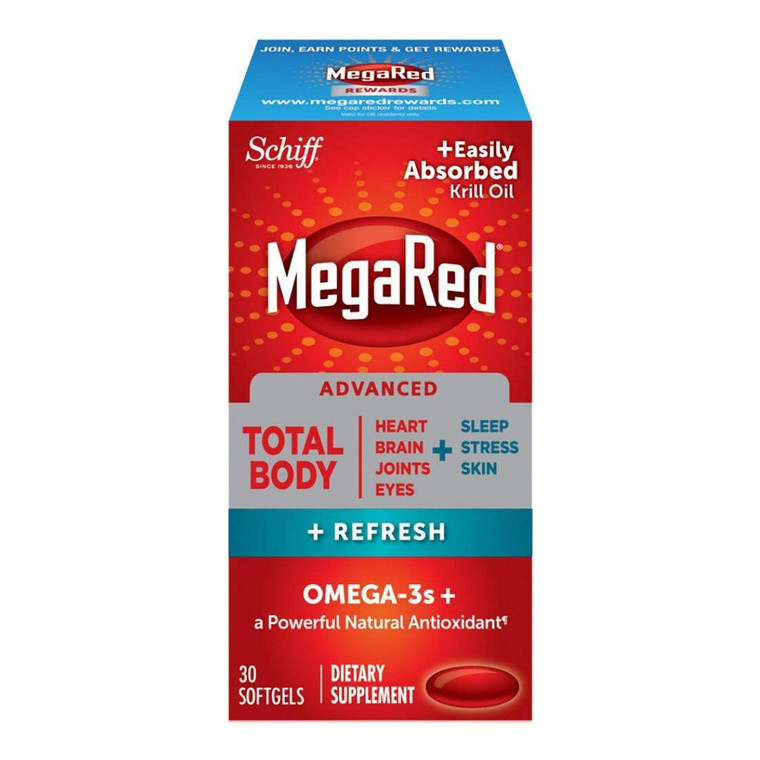 Schiff MegaRed Advanced Total Body Refresh With Omega-3s Softgels, 30 Ea