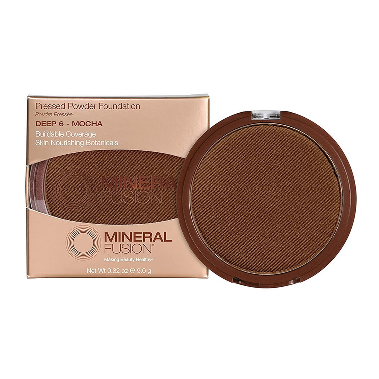 Mineral Fusion Pressed Powder Foundation Deep 6 Mocha, 0.32 Oz