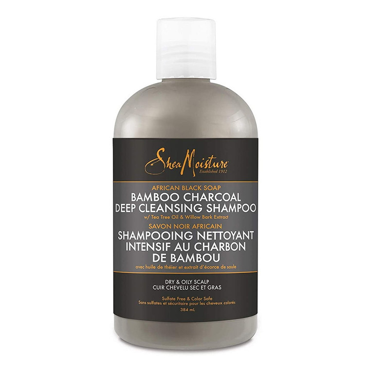 Shea Moisture African Black Soap Bamboo Charcoal Deep Cleansing Shampoo, 13 Oz