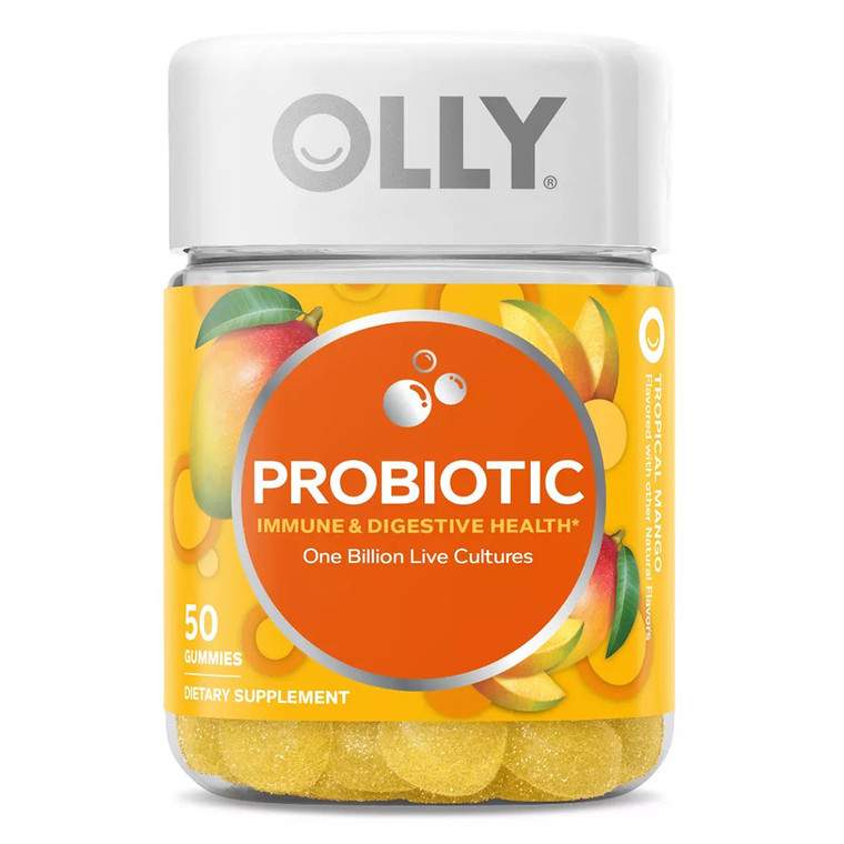 Olly Probiotic Immune and Digestive Health Mango Flavor Gummies Support Gut Health 50Ea