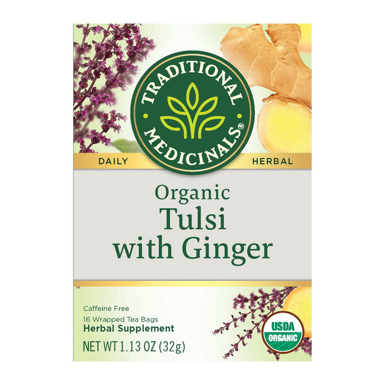 Traditional Medicinals Organic Tea Tulsi With Ginger Tea Bags, 16 Ea