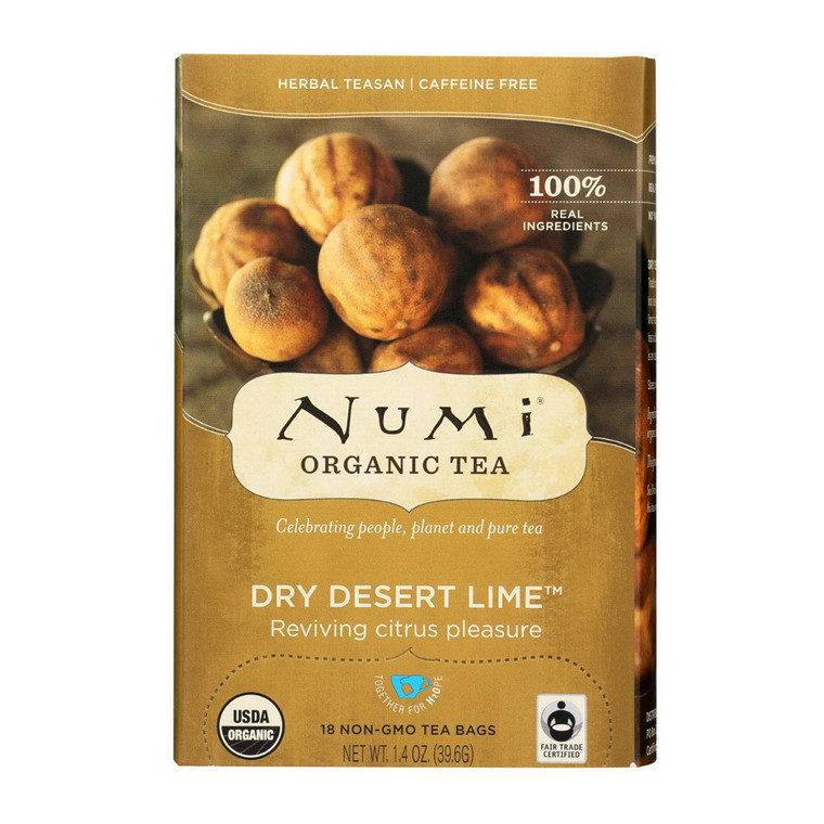 Numi Organic Herbal Tea Dry Desert Lime Tea bags, 18 Ea