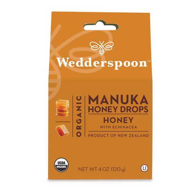 Wedderspoon Organic Manuka Honey Drops, Honey with Echinacea, 4 Oz