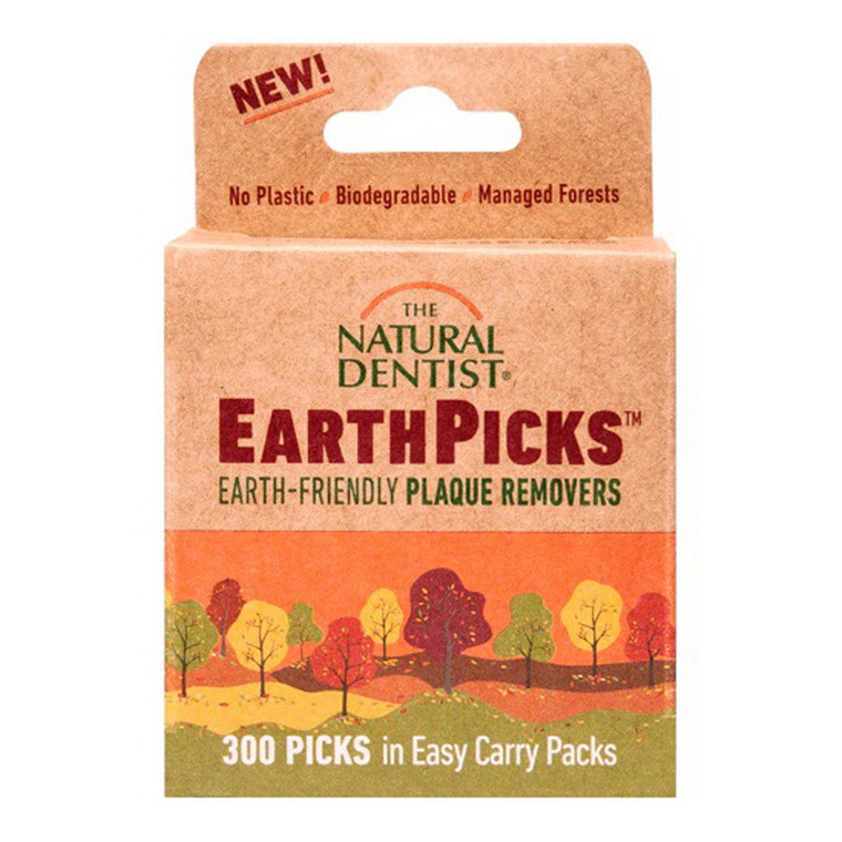 The Natural Dentist Earth Picks Plaque Removers No Plastic and Gluten Free 300Ea