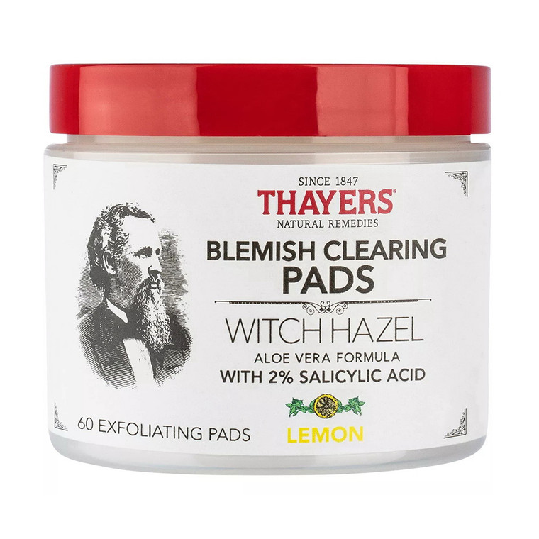 Thayers Witch Hazel Blemish Clearing Pads, Lemon, 60 Ea