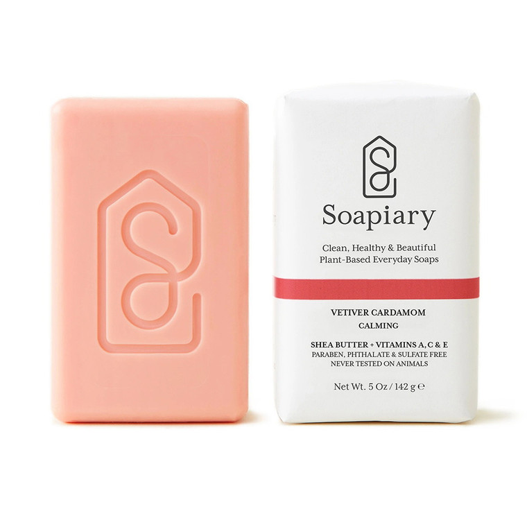 Soapiary Luxury Triple Milled Vetiver Cardamom Calming Bath Bar Soap, 5 Oz