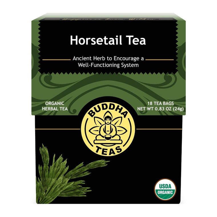 Buddha Teas Organic Horsetail Herbal Tea Bags Promotes Bone Strength 18Ea
