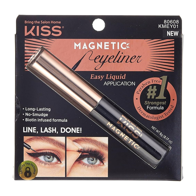 Kiss Magnetic Eyeliner Line Lash Done, Black, 0.17 Oz