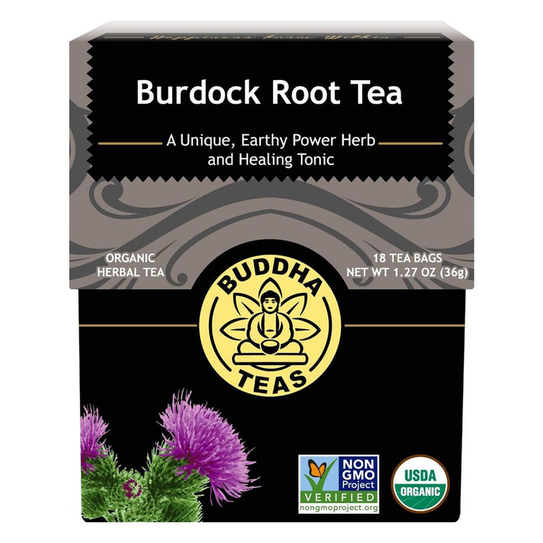 Buddha Teas Organic Burdock Root Tea Bags Supports Liver Health 18Ea