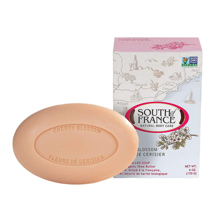 South Of France Soaps Cherry Blossom Natural Bar Soap, 6 Oz