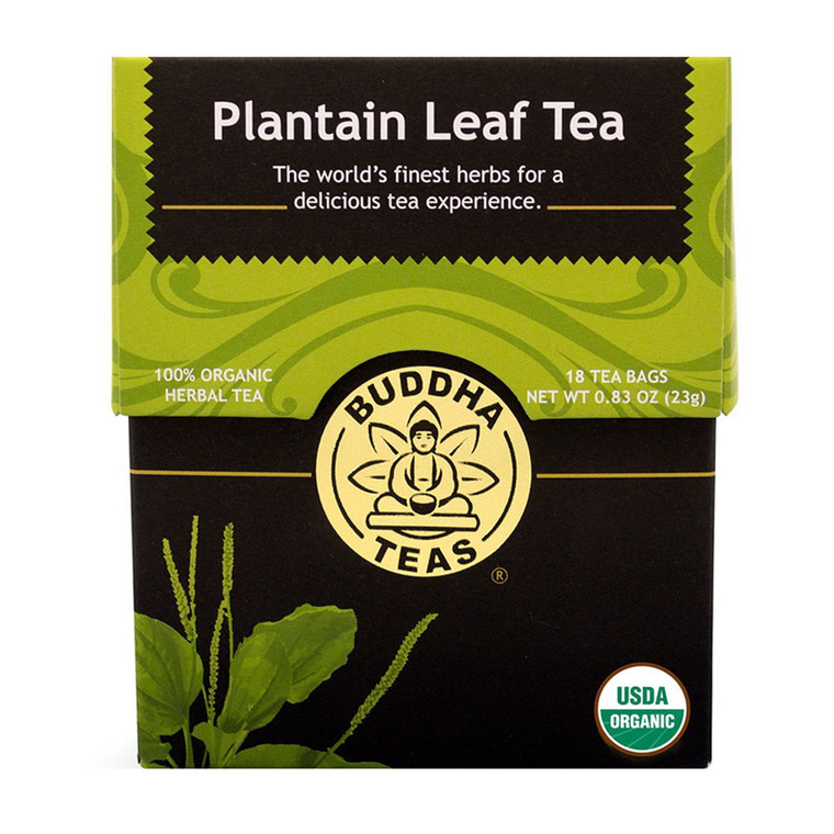 Buddha Teas Organic Plantain Leaf Tea Bags, 18 Ea