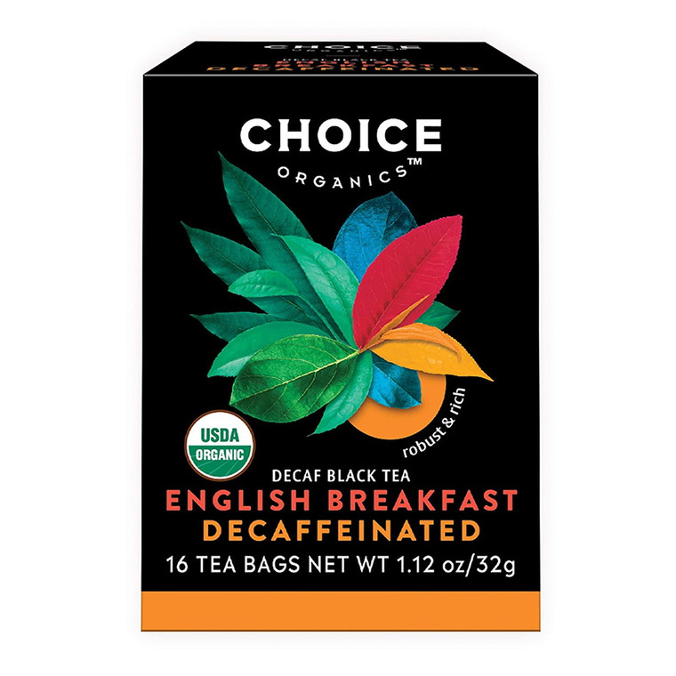 Choice Organic Decaffeinated English Breakfast Tea Bags, 16 Ea
