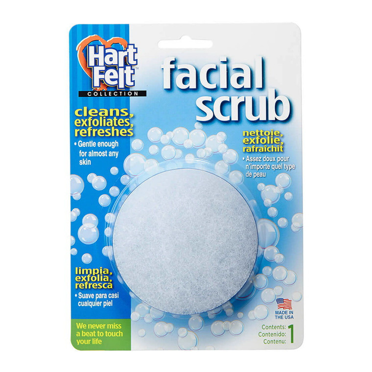 HartFelt Facial Scrub Round Exfoliating Sponge Pad, 1 Ea