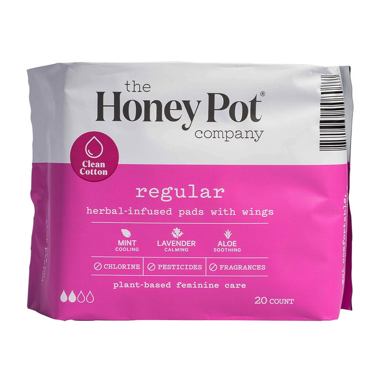 Honey Pot Super Herbal Menstrual Pads with Wings Herbal-infused, 16 Ea