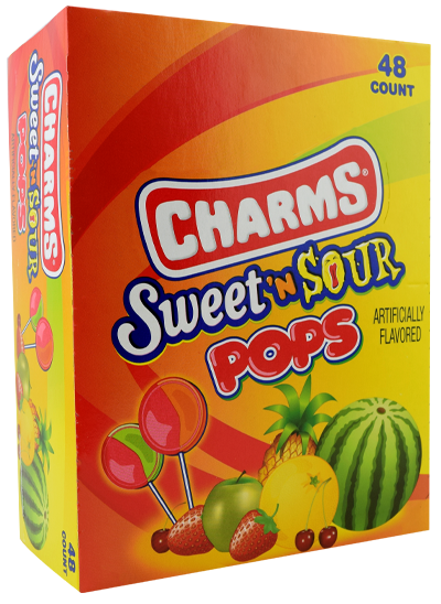 Charms Sweet And Sour Pops - 48 Lollipops/Box