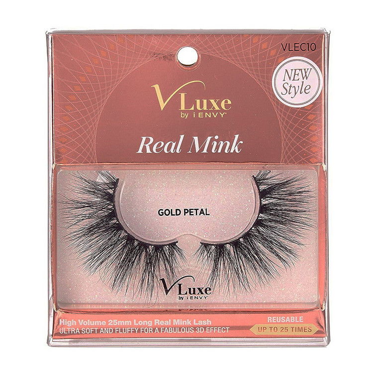 Kiss V-Luxe Gold Petal Long Real Mink Lashes, 1 Ea