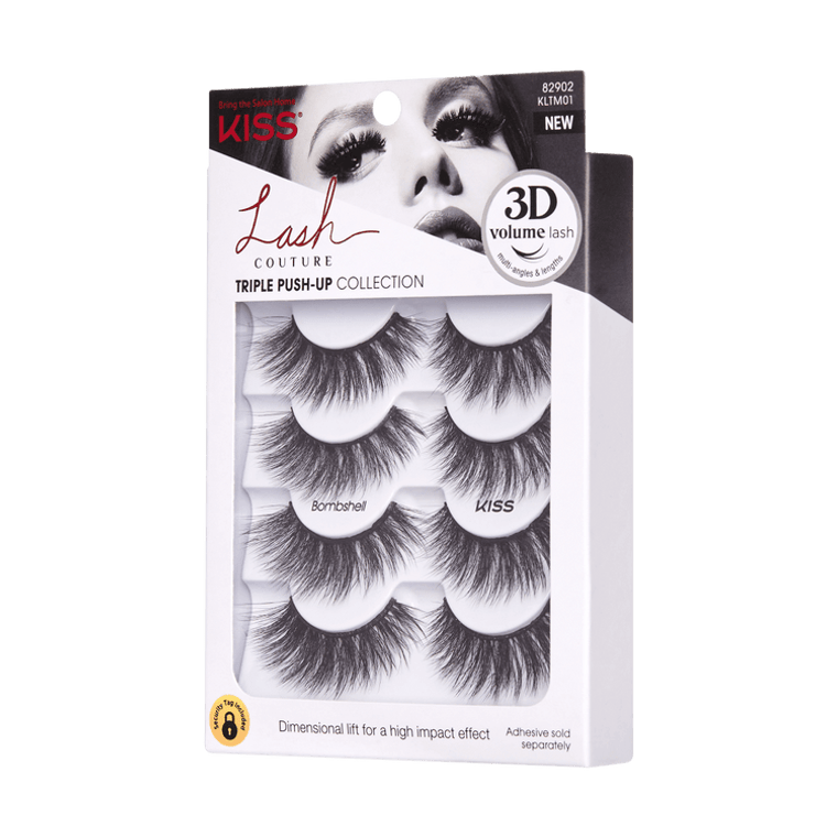 Kiss Lash Couture Triple Push-Up Collection, Bombshell, 4 Ea
