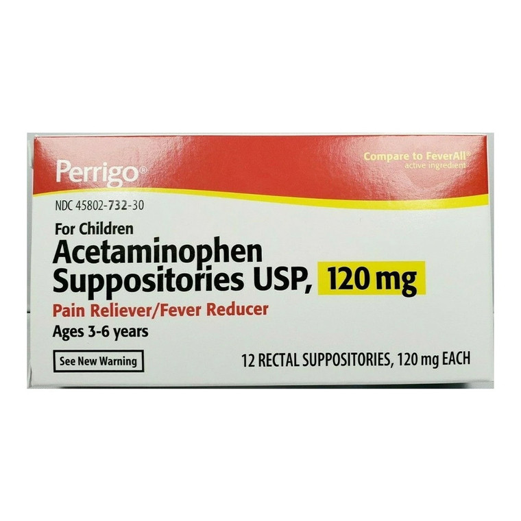 Perrigo Acetaminophen Suppositories USP, 120 mg, 12 Ea