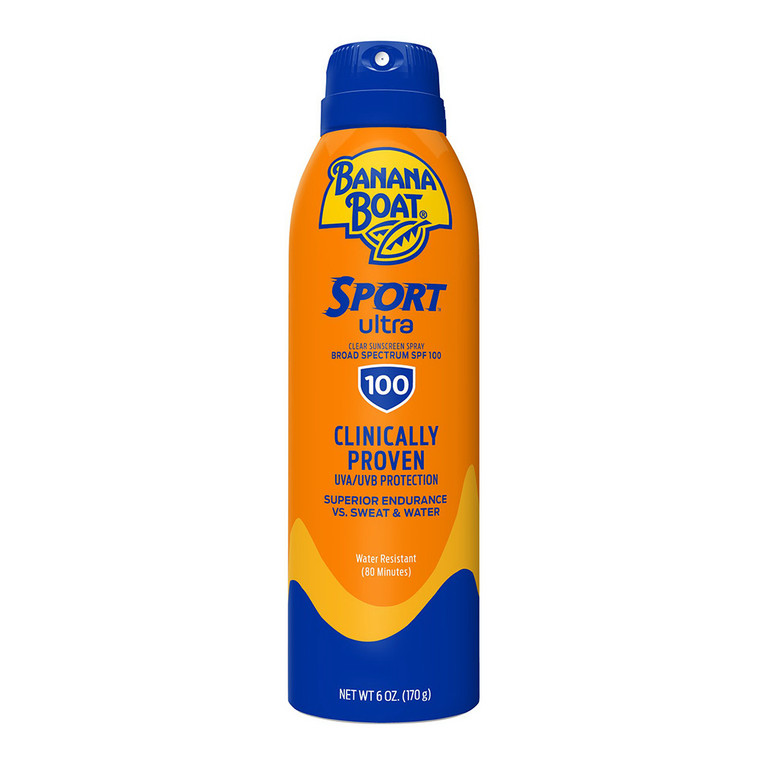 Banana Boat Ultra Sport Clear Sunscreen Spray SPF 100, 6 Oz
